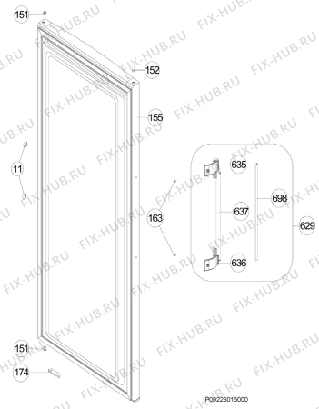 Взрыв-схема холодильника Zanussi ZFP27110WA - Схема узла Door